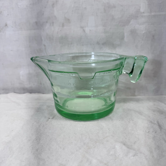 Green Uranium Glass Measuring Cup Vintage