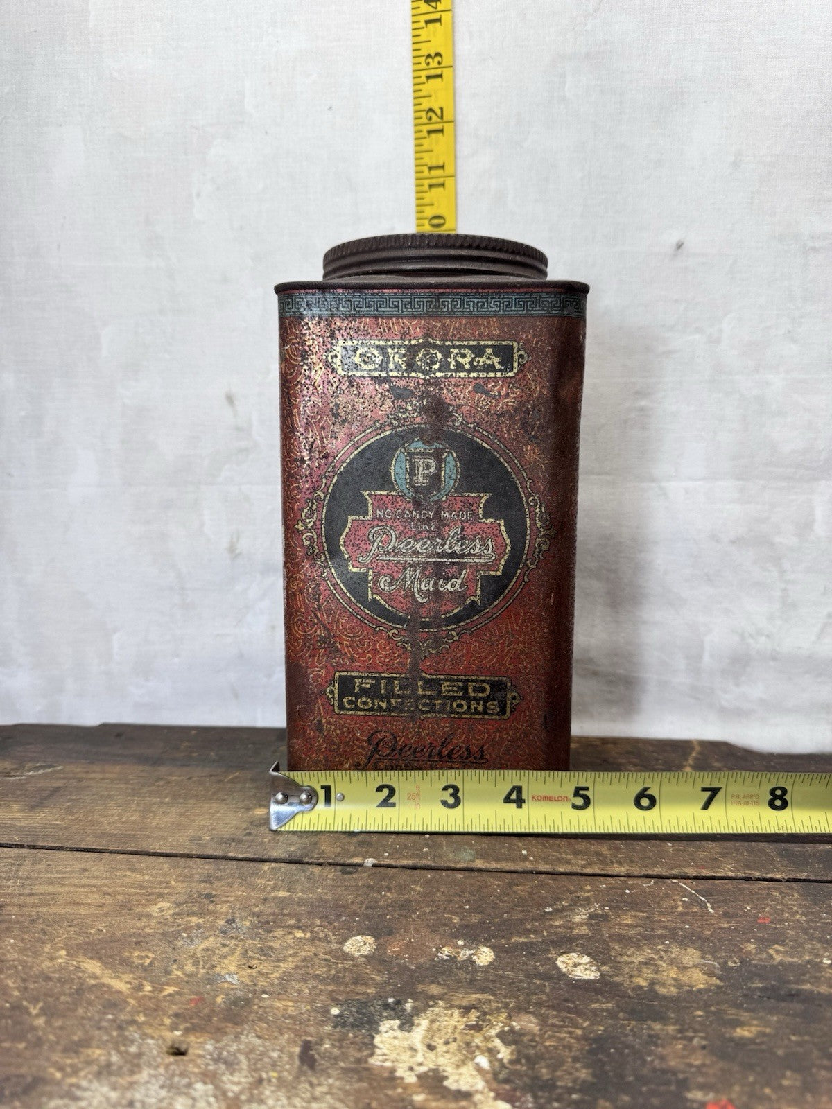 Peerless Maid Filled Confections Candy Tin Vintage #S-1955