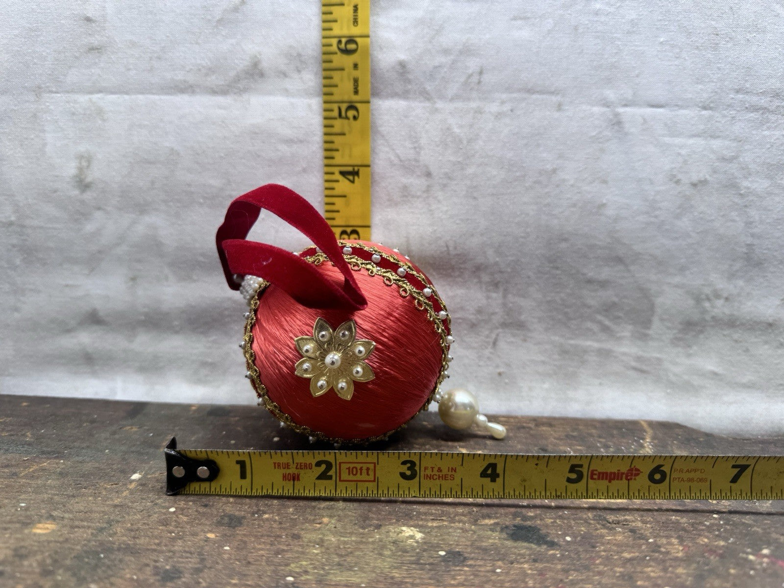 Handmade Push Pin Christmas Ornament Vtg #1568