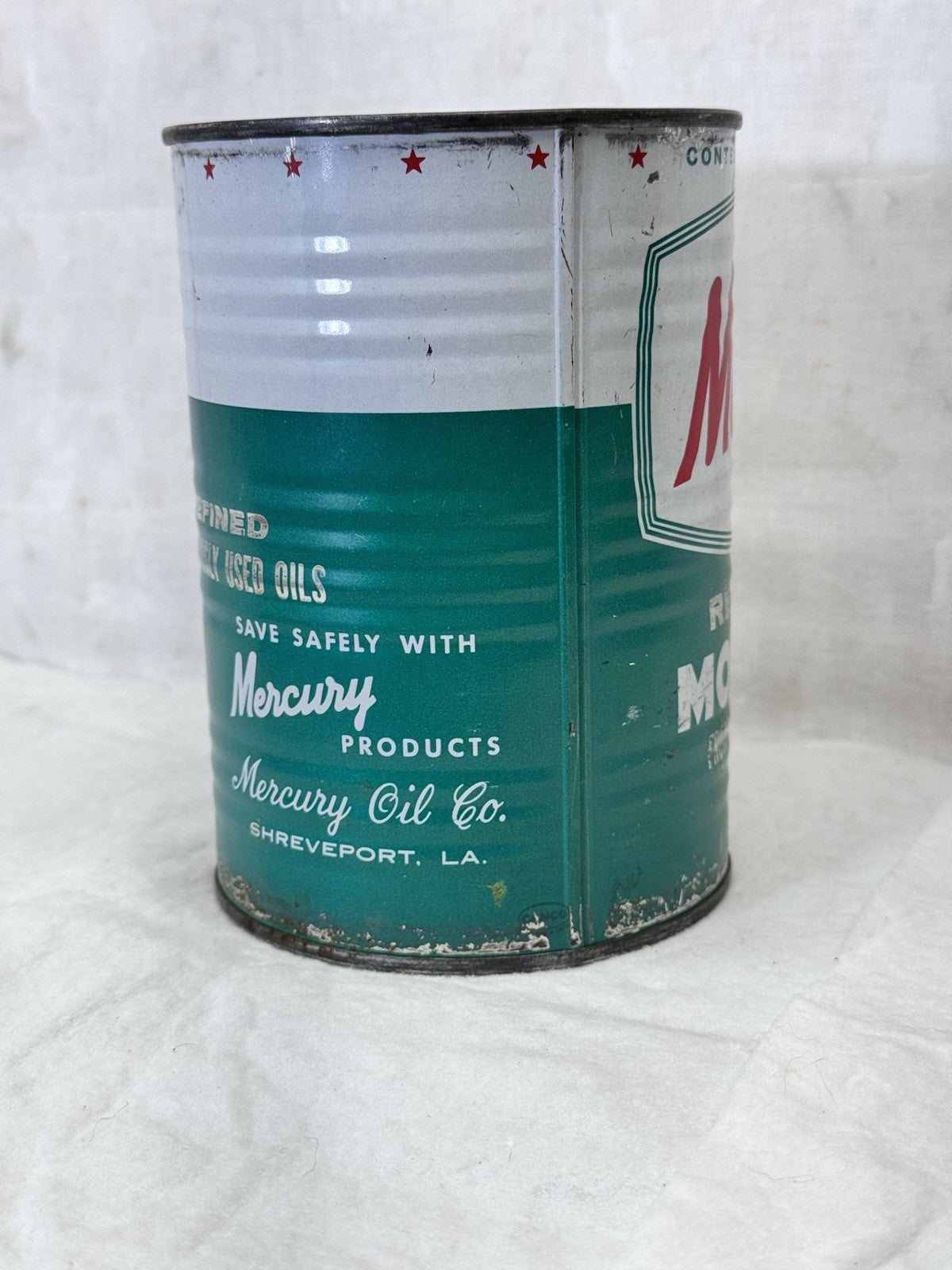 Mercury Re Refined Motor Oil Repurposed Can Bank Vintage