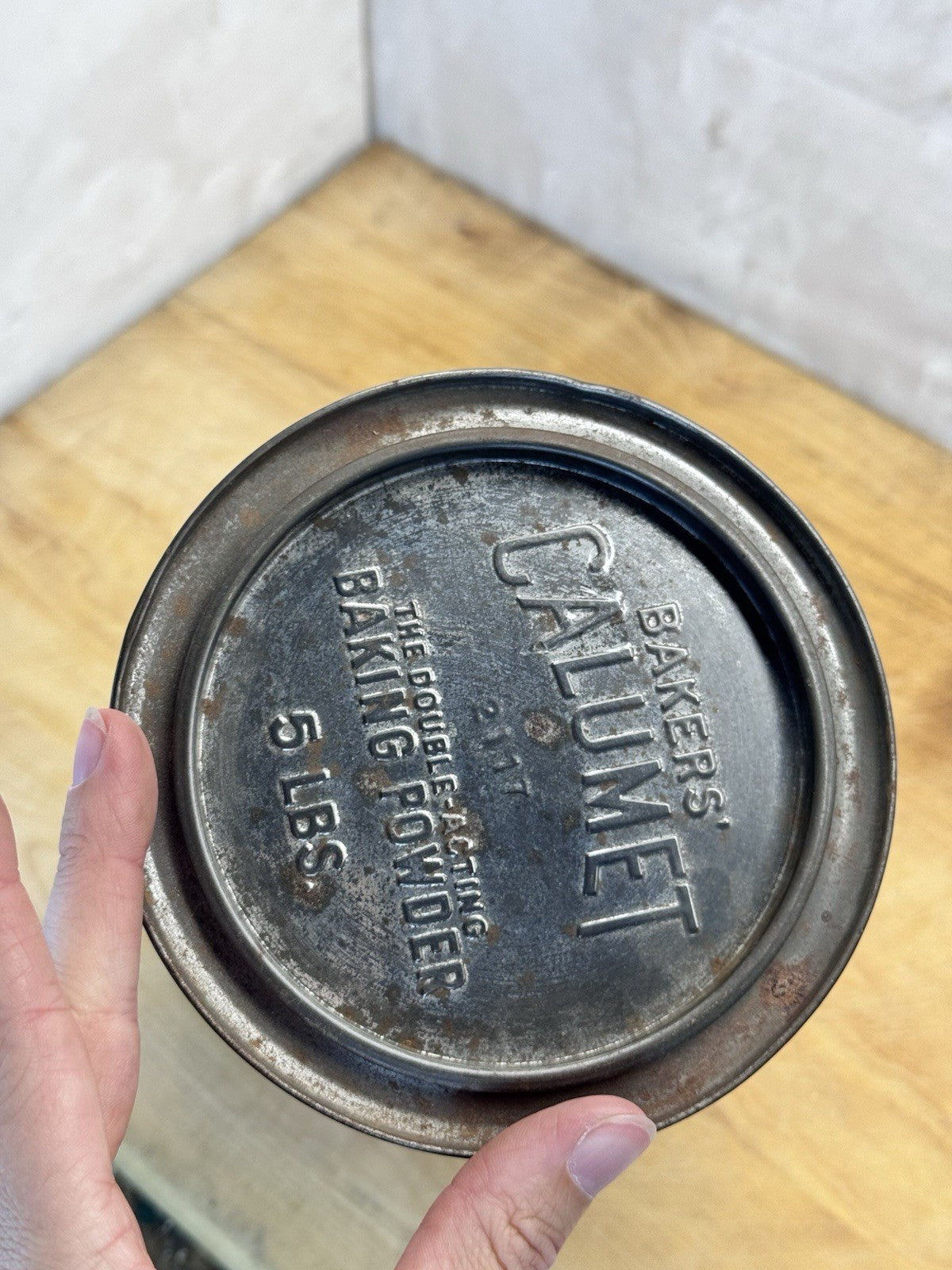5lb Calumet Baking Powder Tin Vtg #S-1564