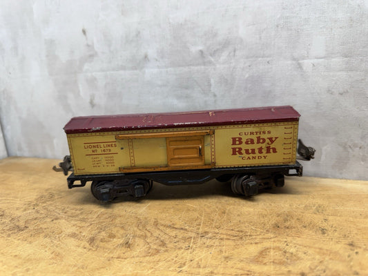 Lionel Lines #1679 Curtiss Baby Ruth Candy Yellow Train Box Car #S-1602