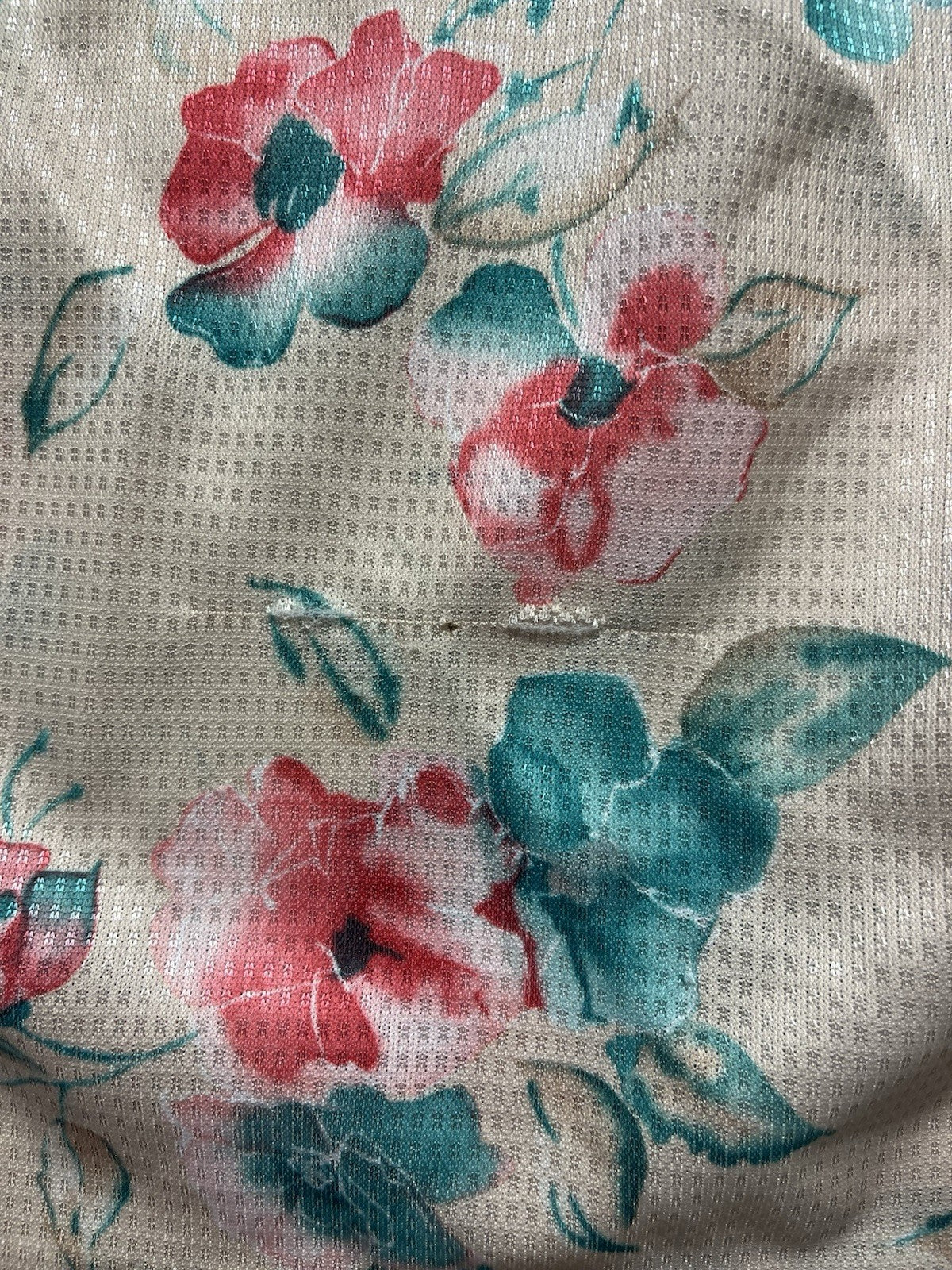 1970s, 80s Women’s L Sleeve Floral Print Knit Top