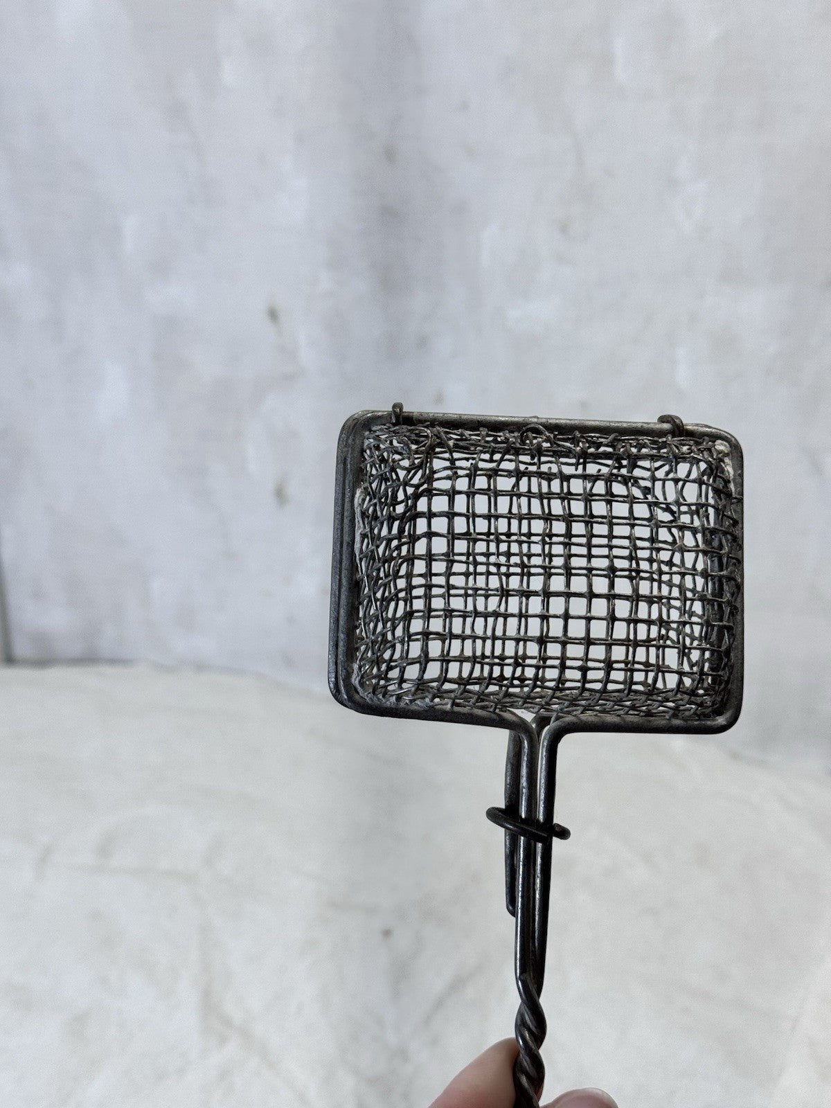 Wire Metal Vintage Soap Saver Wooden Handle