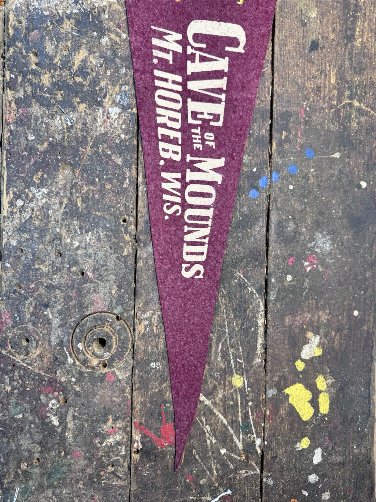 Vintage Souvenir Pennant Mt Horeb Wisconsin #1344