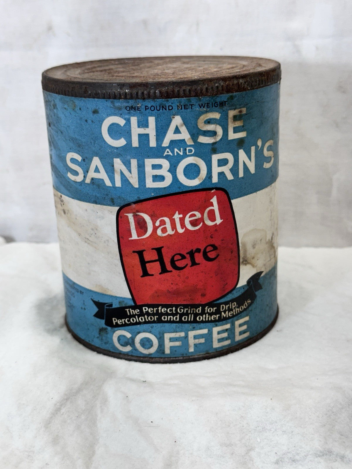 Chase And Sanborns Coffee Tin Vintage Rustic #S-1960