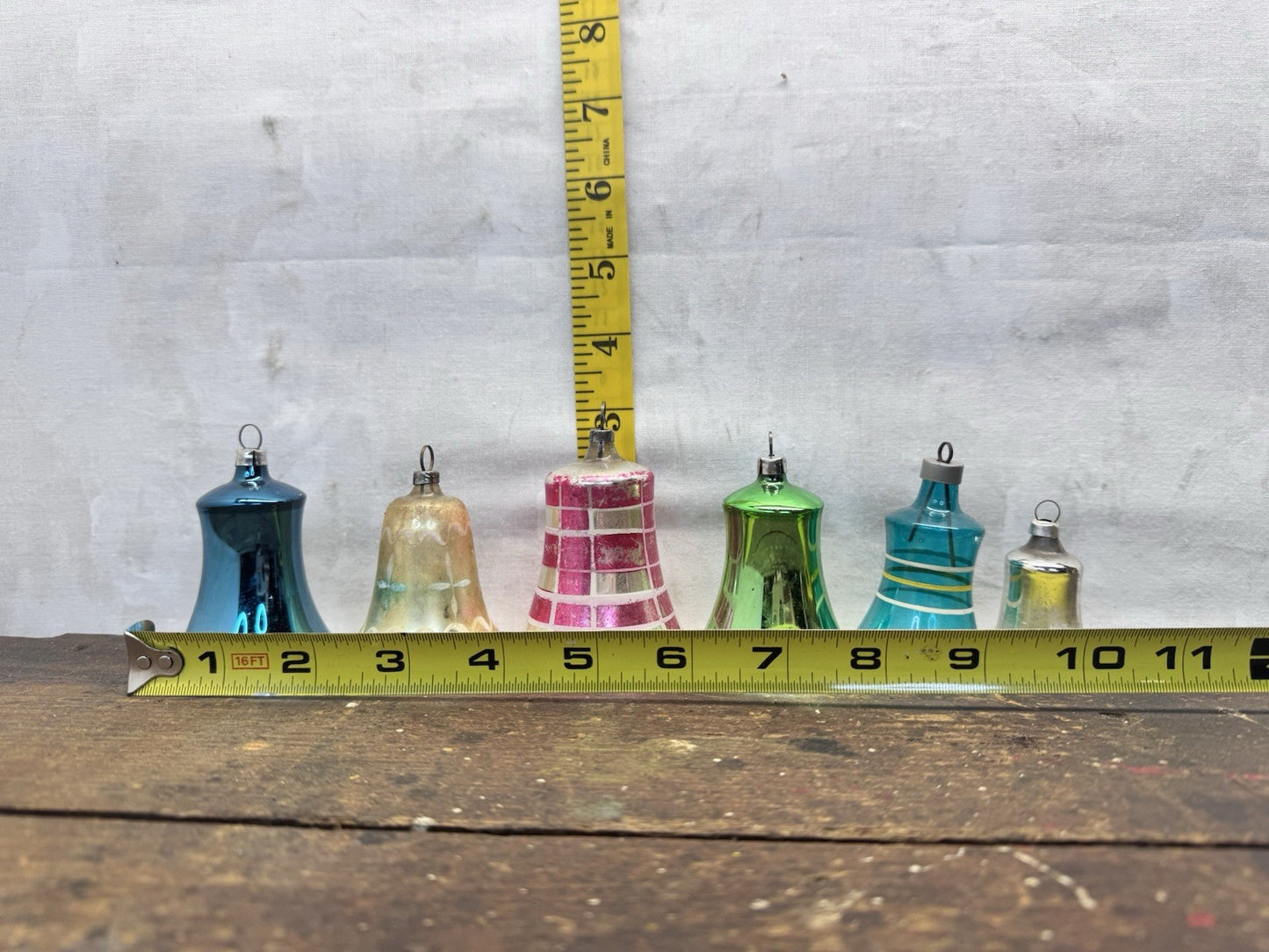 Antique 6 Bell Ornaments # 1272