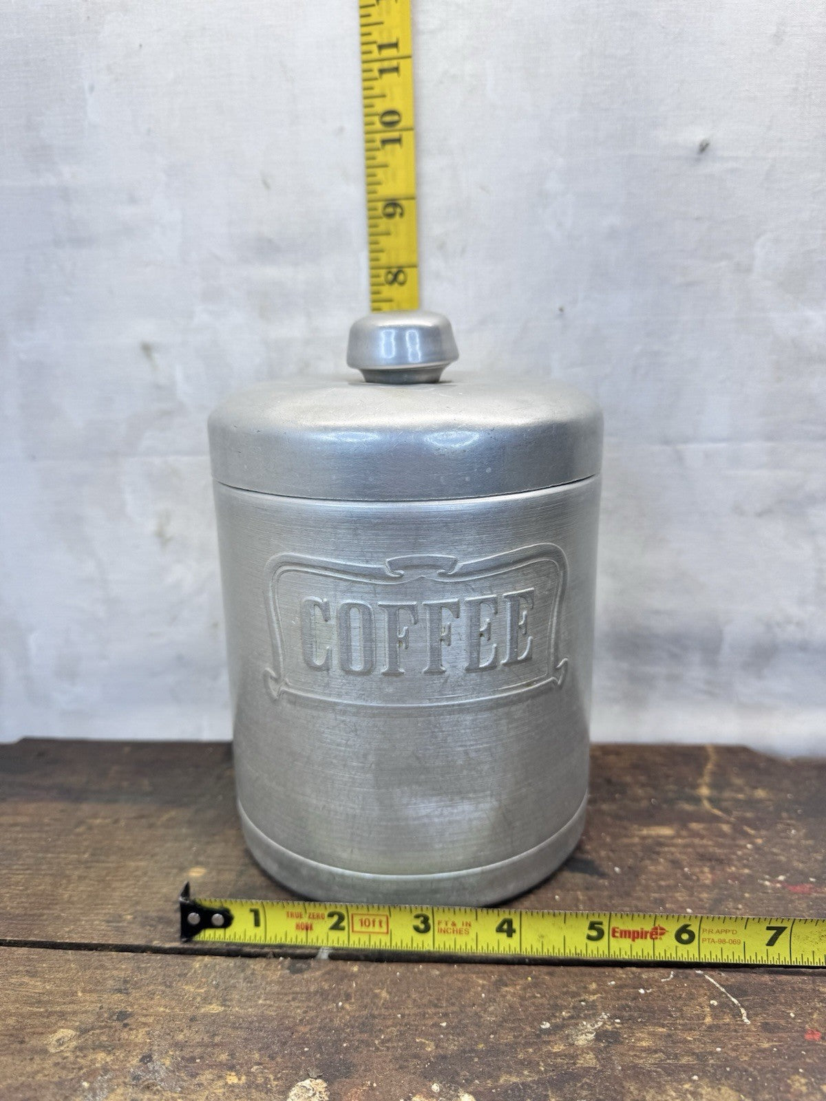 Heller Hostess Ware Coffee Silver Canister vtg #1291