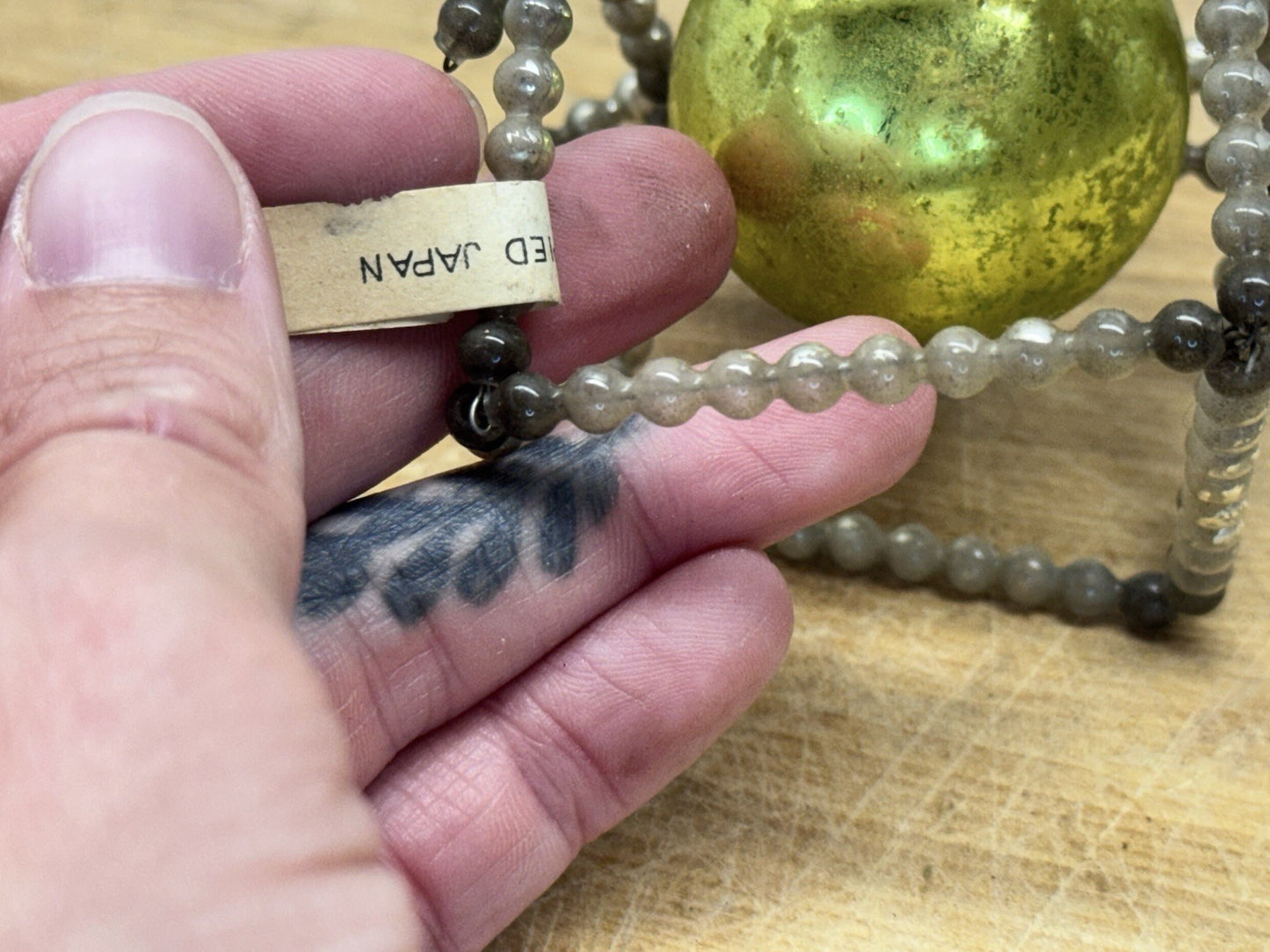 Occupied Japan Victorian House Glass Bead Ornament #1574
