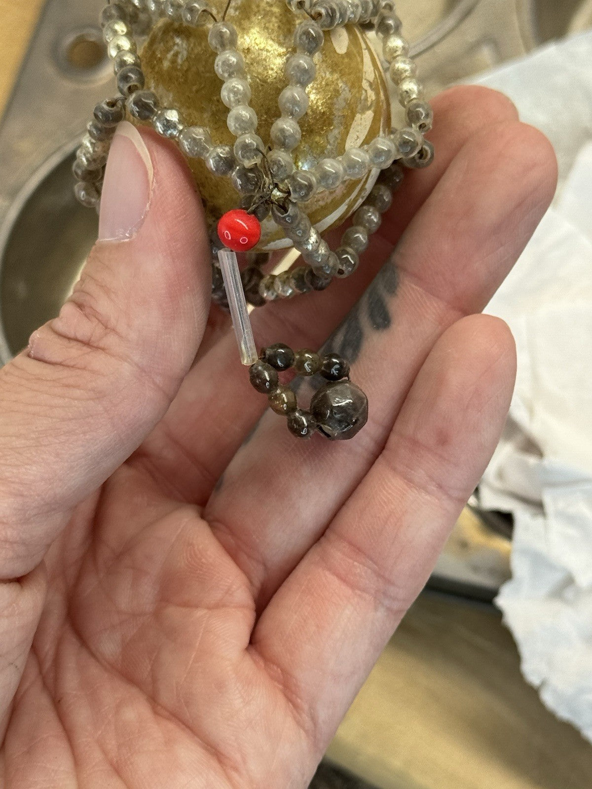 Victorian Glass Bead Ornament #1575
