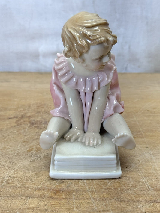 Rare Karl Ens Volkstedt Porcelain Figurine Girl Pink Dress Vtg #S-1849