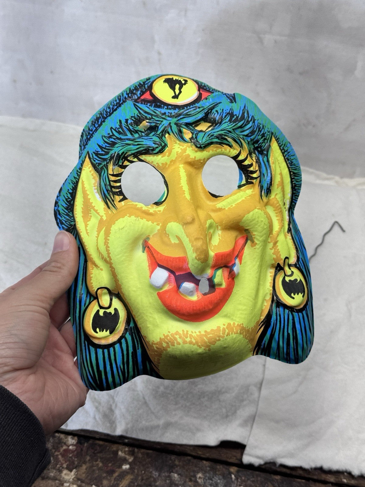 Vintage Glow Gypsy Witch Halloween Mask #S-1968