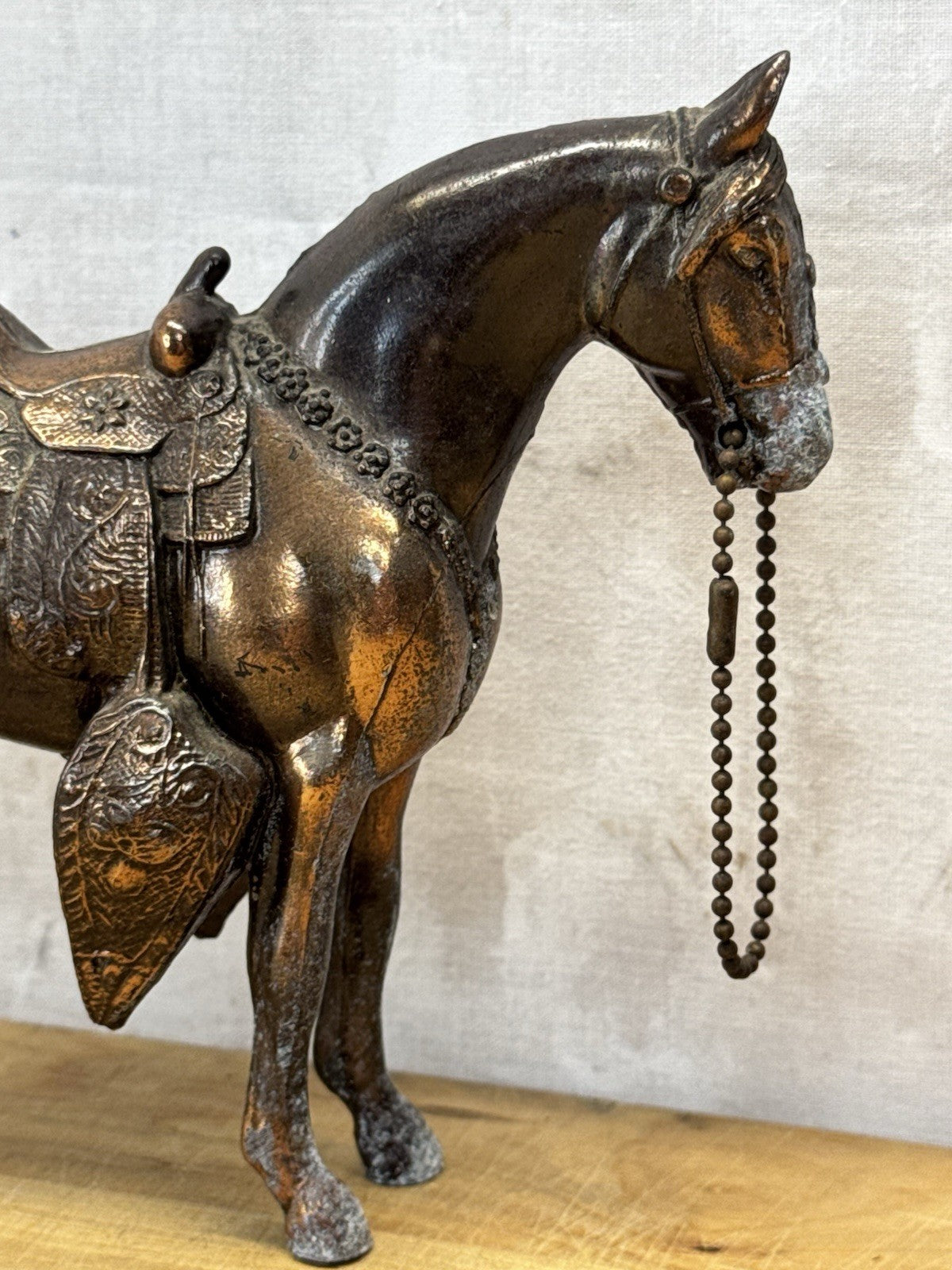copper plated metal horse 1950s #1068