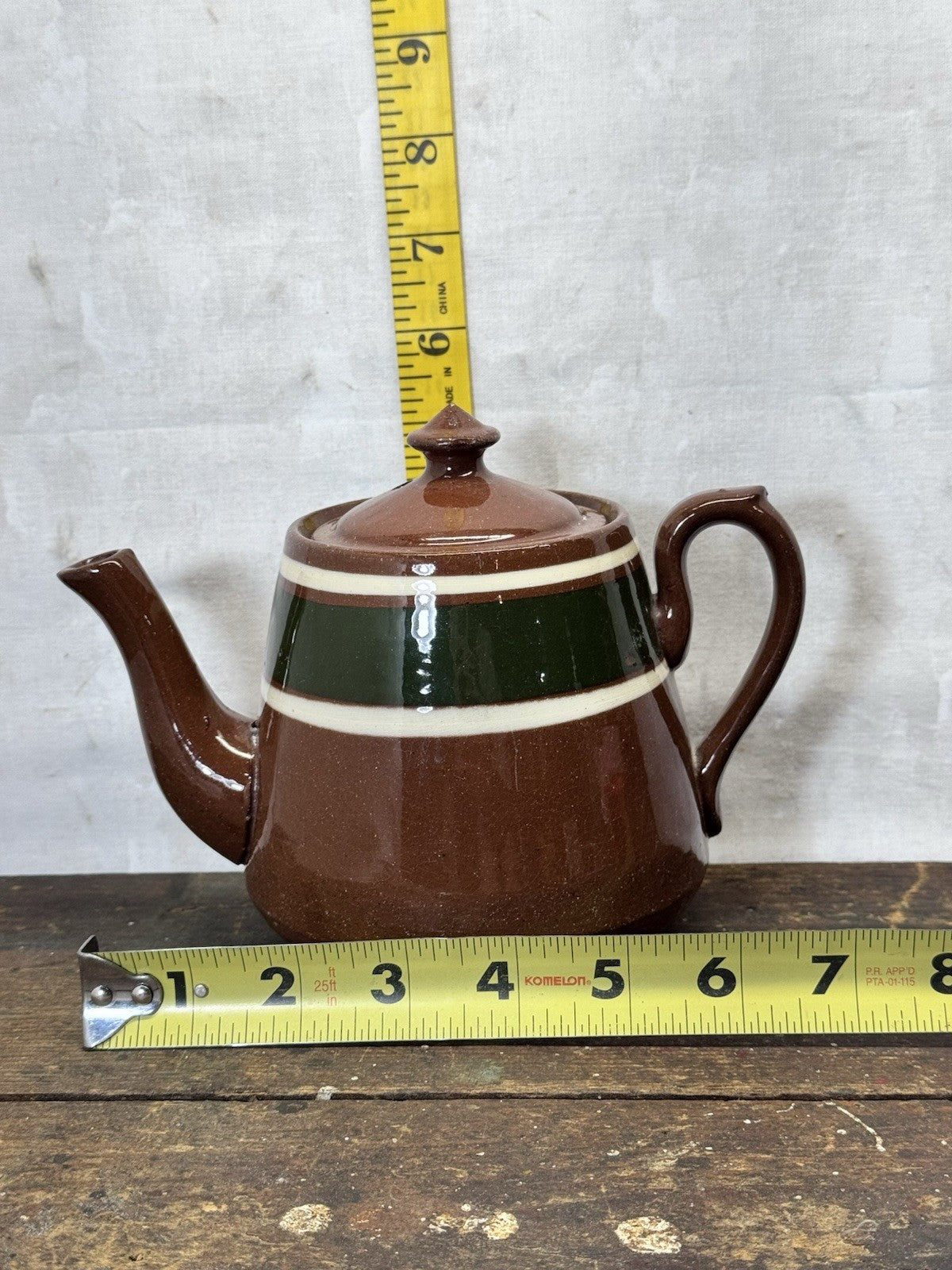 Vintage Brown Betty Ceramic Tea Pot  #S-1814