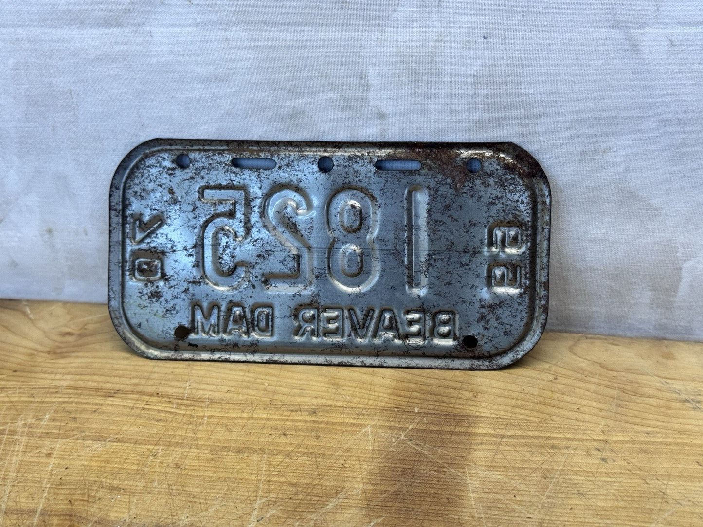 1969-1970 Beaver Dam Wisconsin Bike License Plate #1299