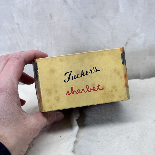 Tuckers Sherbet Waxed Box Container Empty Vintage