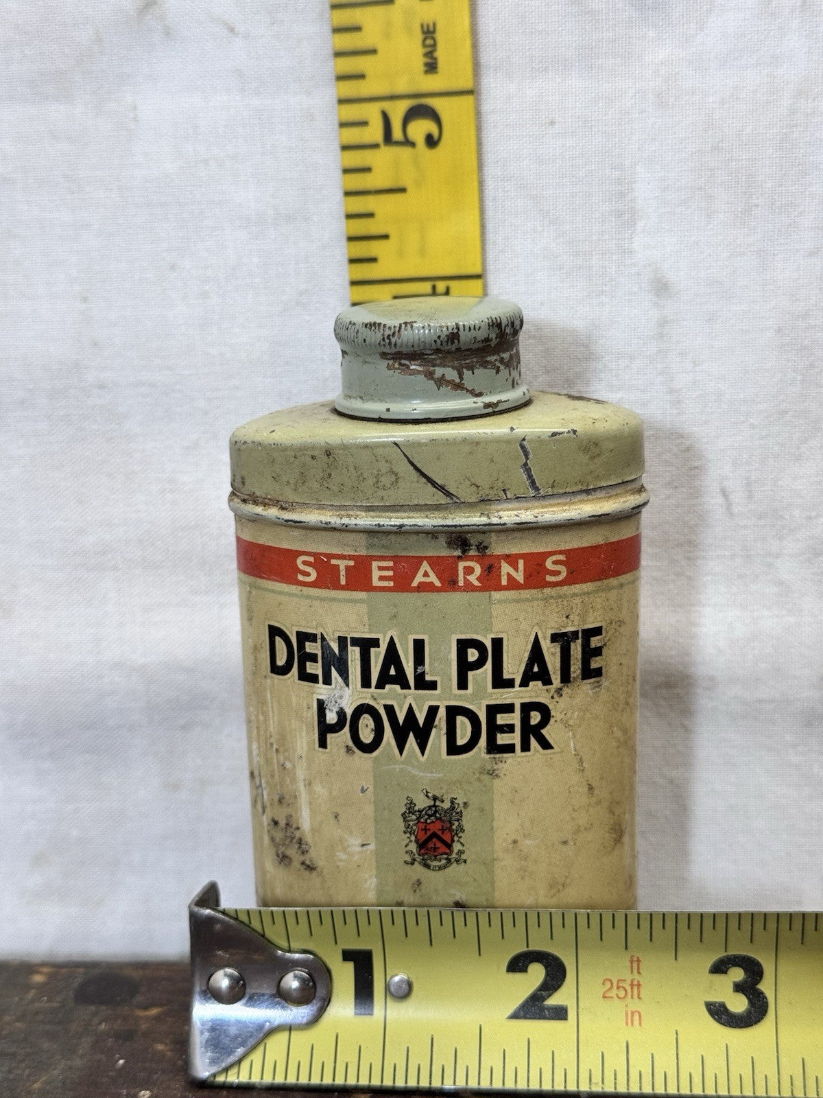 Stearns Dental Plate Powder Vintage Tin #S-1766