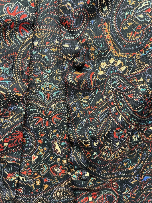1960s, 70s Women’s Brown Paisley L Sleeve Nylon Top