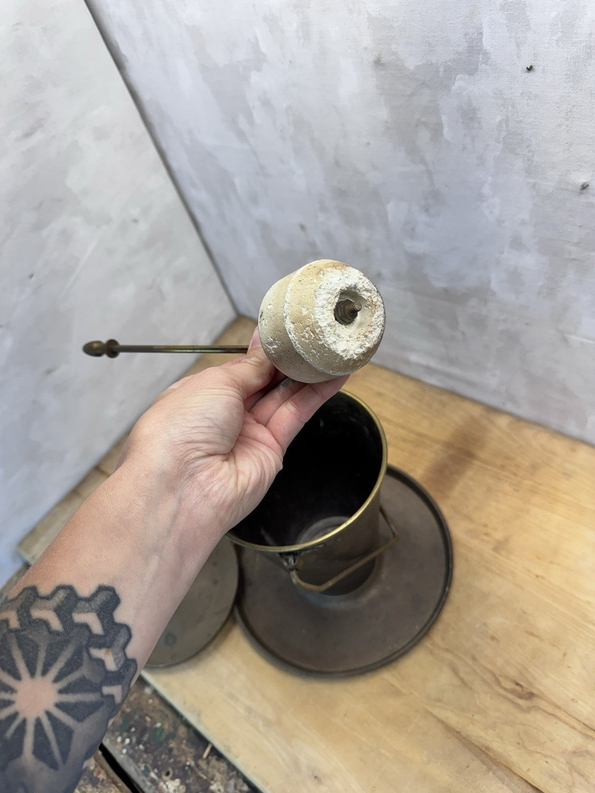 Vtg Fire Starter Wand With Smudge Pot  #S-1559