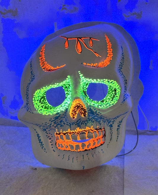 Vintage Glow Sugar Skull Halloween Mask Zest #S-1967