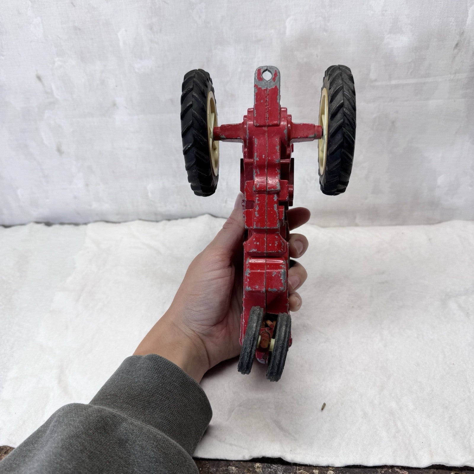 International Red Farm Tractor Metal Toy Vintage