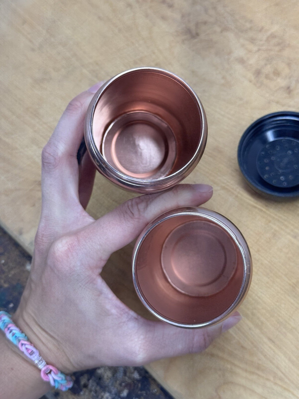 Copper Colored Metal Salt And Pepper Shakers Westbend #1124