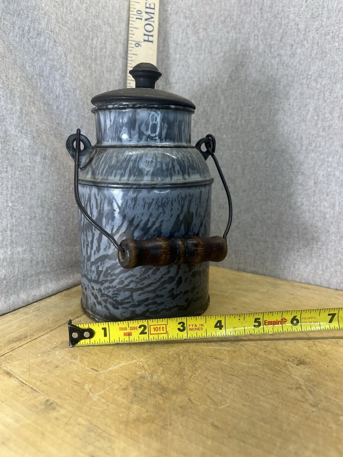 Grey Enamel 7” Cream Can