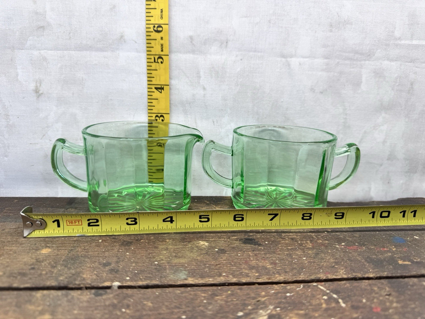 Uranium Cream And Sugar Set #1100
