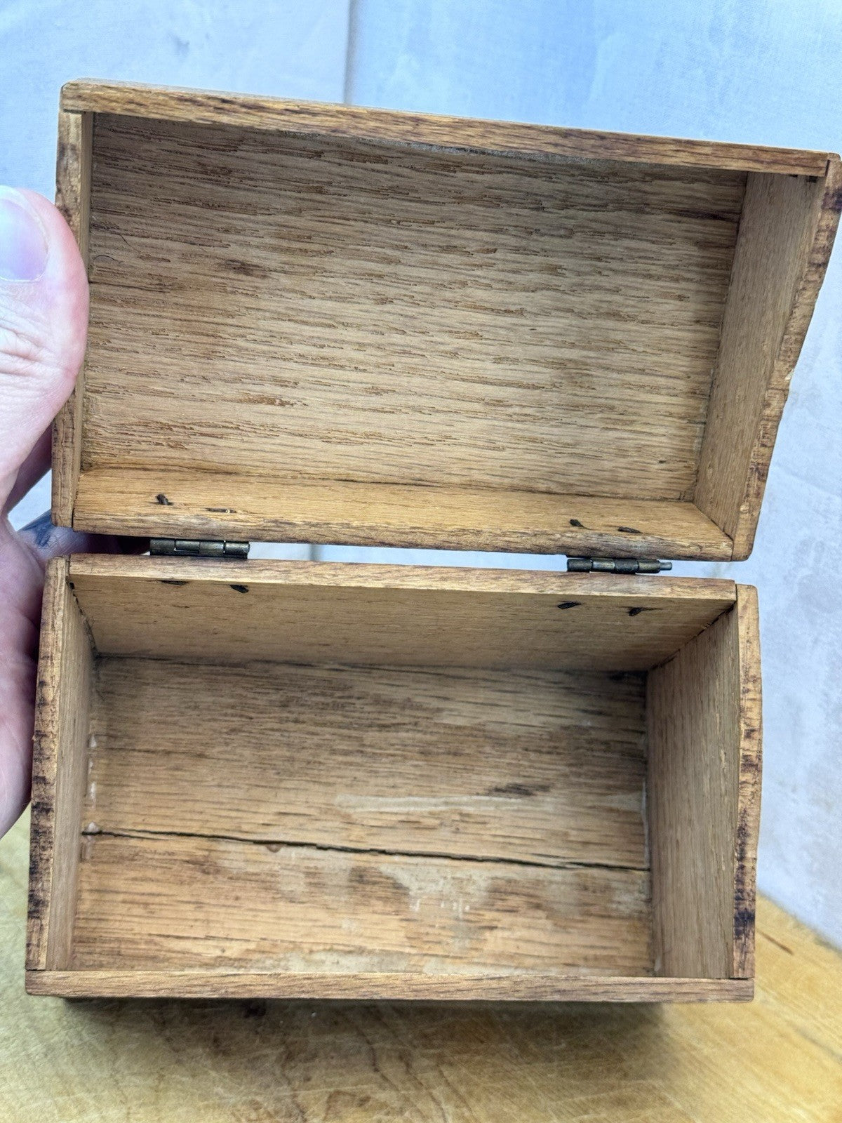 Wooden Dovetail Recipe Box Vintage #1058