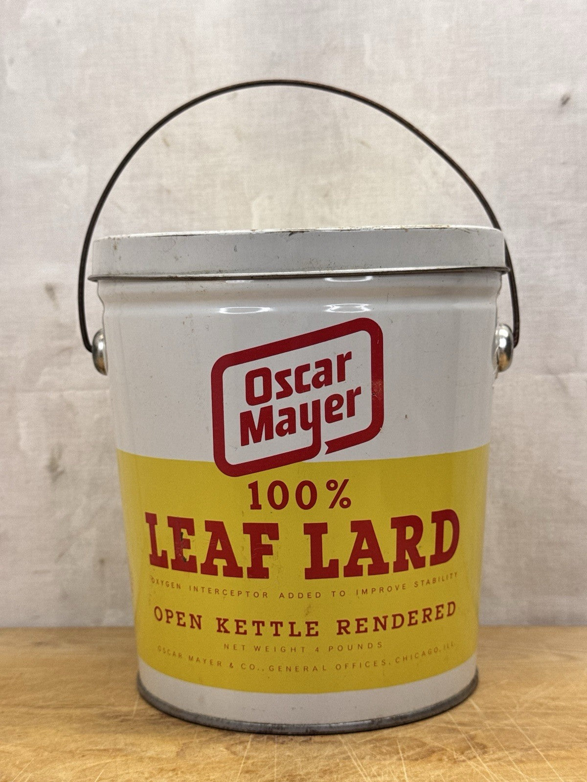 Oscar Mayer Leaf Lard Tin Vintage #1190