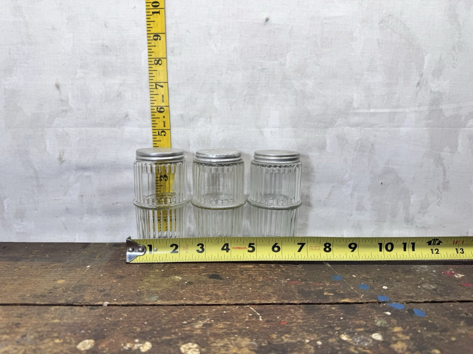 Clear Ribbed Glass Hoosier Spice Jars Vintage #1841