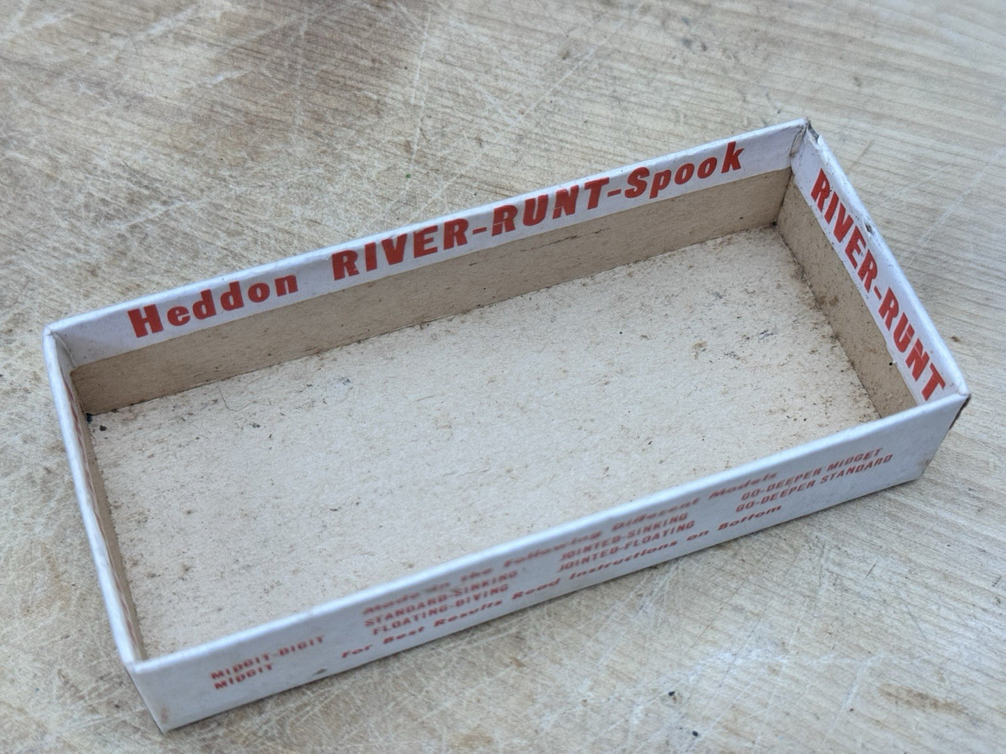 Heddon Spook River Runt Empty Box Fishing Antique #S-1528