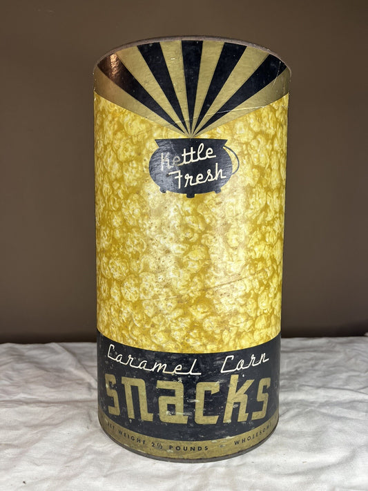 Vintage Carmel Corn Snack Tin