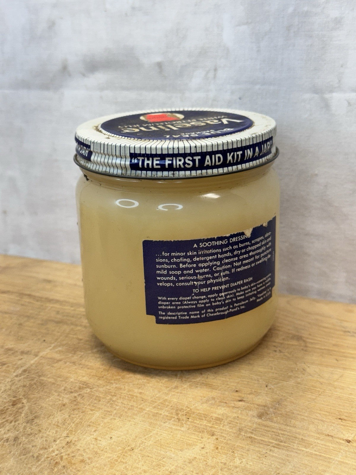 Vintage Vaseline Glass Jar #1451