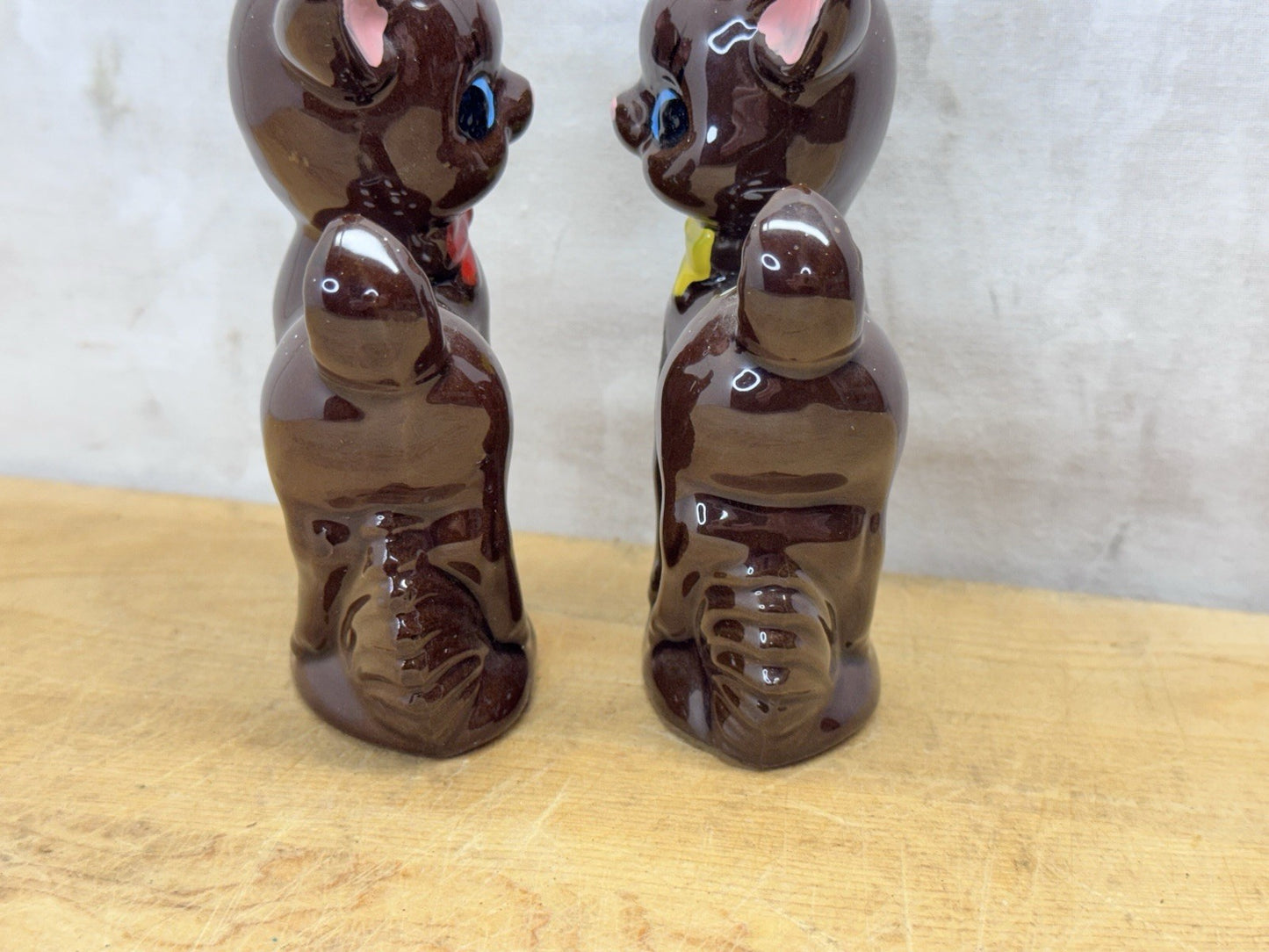 Pair Of Ceramic Reindeer Shakers Vtg #1280