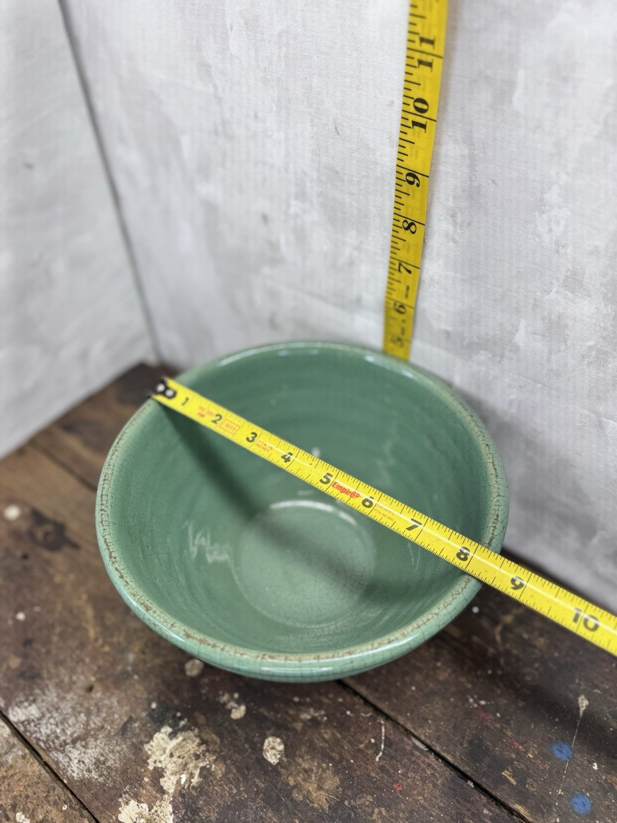 Teal Bauer Bowl Antique Stoneware #S-1530