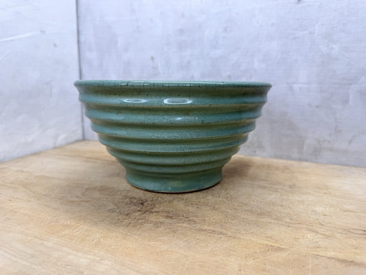 Teal Bauer Bowl Antique Stoneware #S-1530