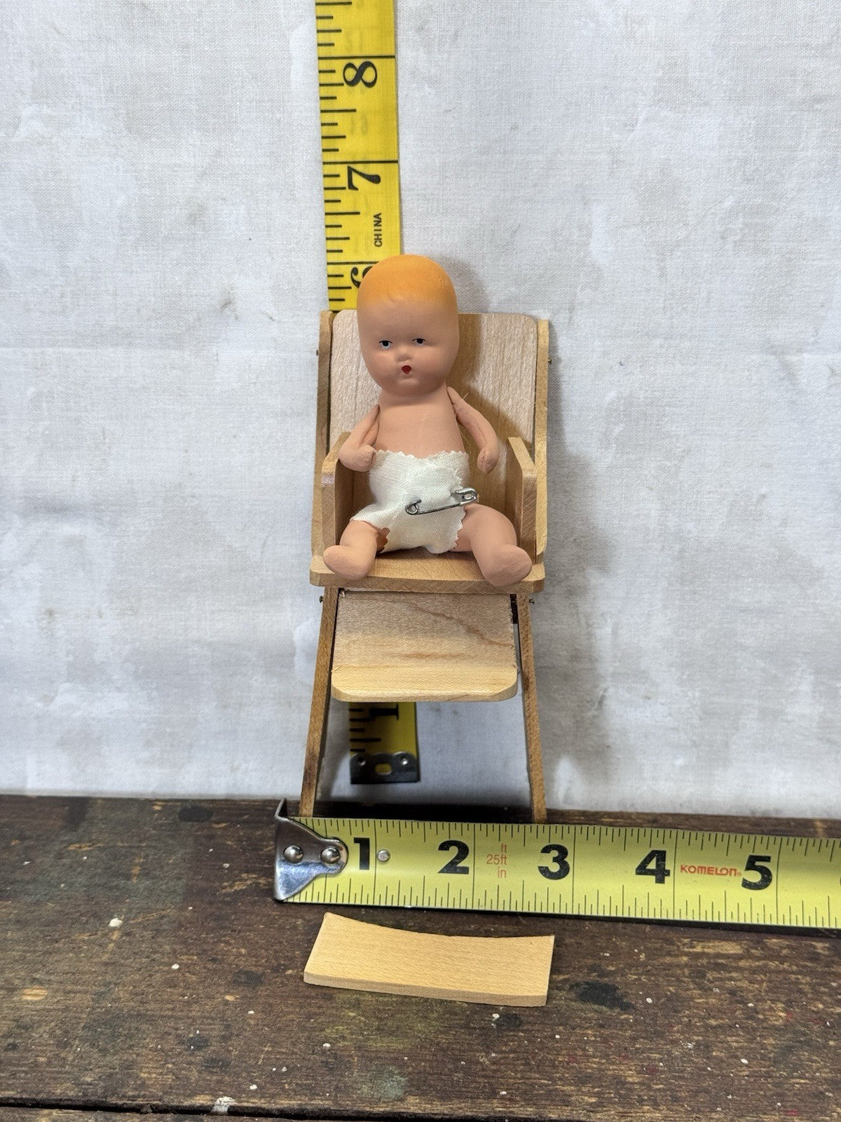 Vintage Kerr & Hinz Model H Painted Bisque Baby w/High Chair #S-1812 W/box