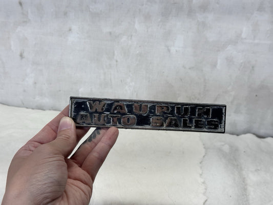 Waupun Auto Sales Wisconsin Vehicle Badge Vintage #S-1857