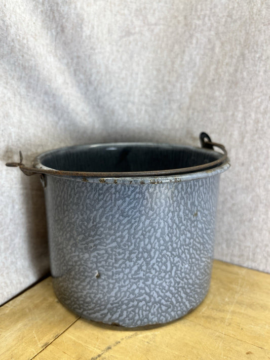 Grey Enamel Berry Bucket