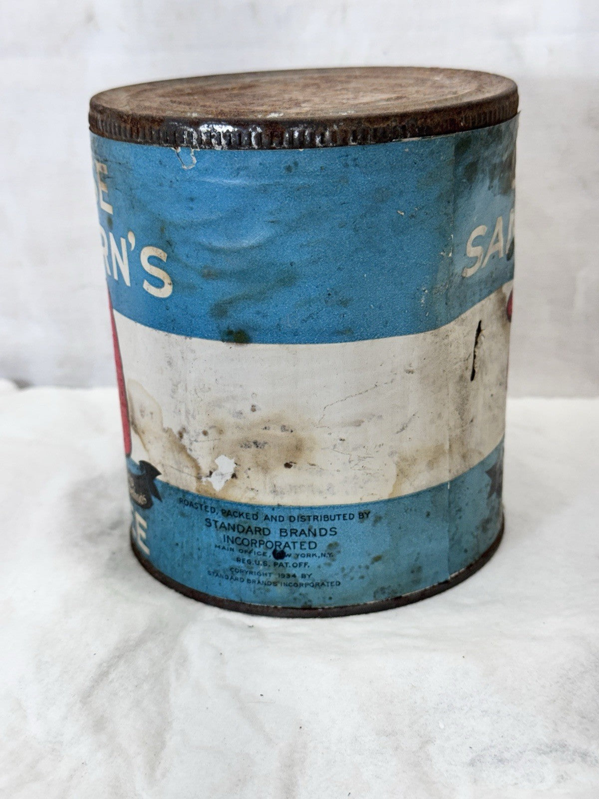 Chase And Sanborns Coffee Tin Vintage Rustic #S-1960