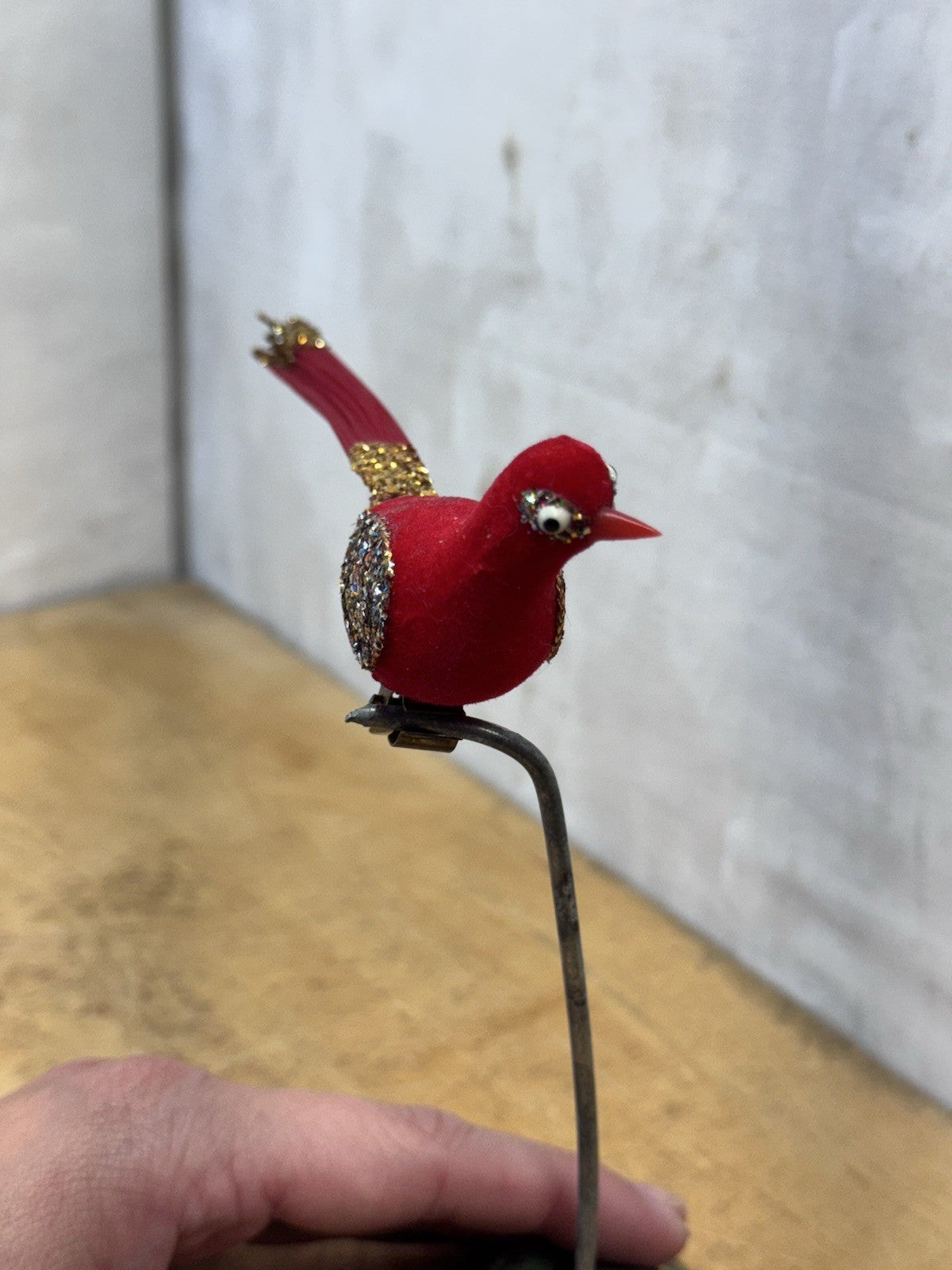 Vintage Christmas Clip On Bird Ornament  #1591