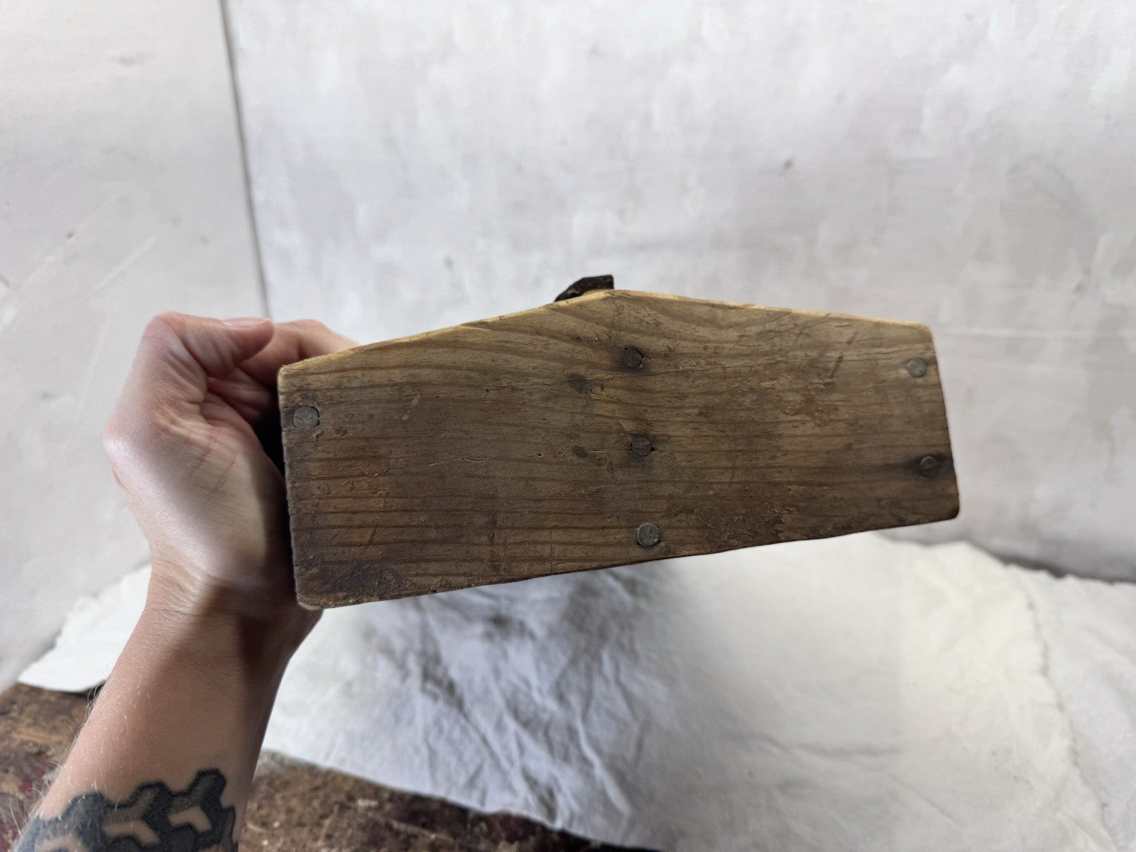 Primitive Tote Caddy Wooden Hand Made #S-1923