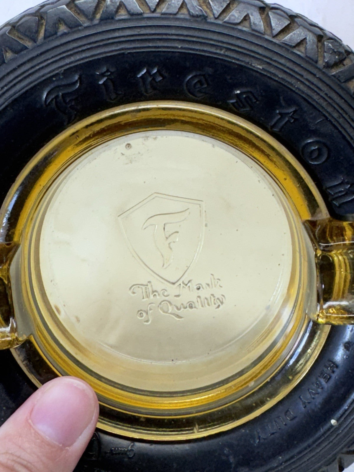 Firestone 1934 Amber Ashtray Advertising Vintage  #S-1851