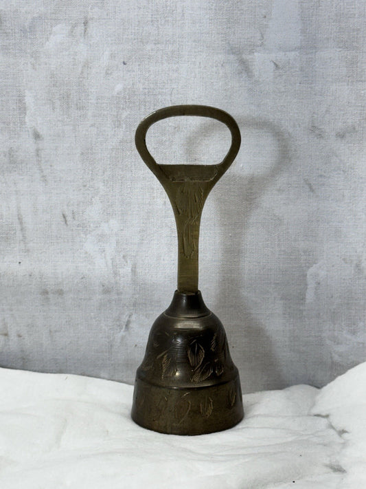 Antique Brass Etched Small Bell #S-1903