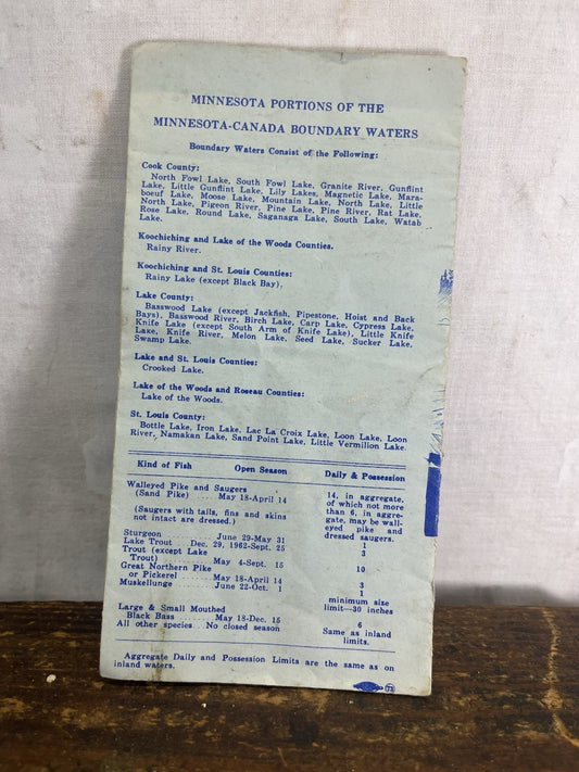 Minnesota 1963 Fishing Laws Pamphlet