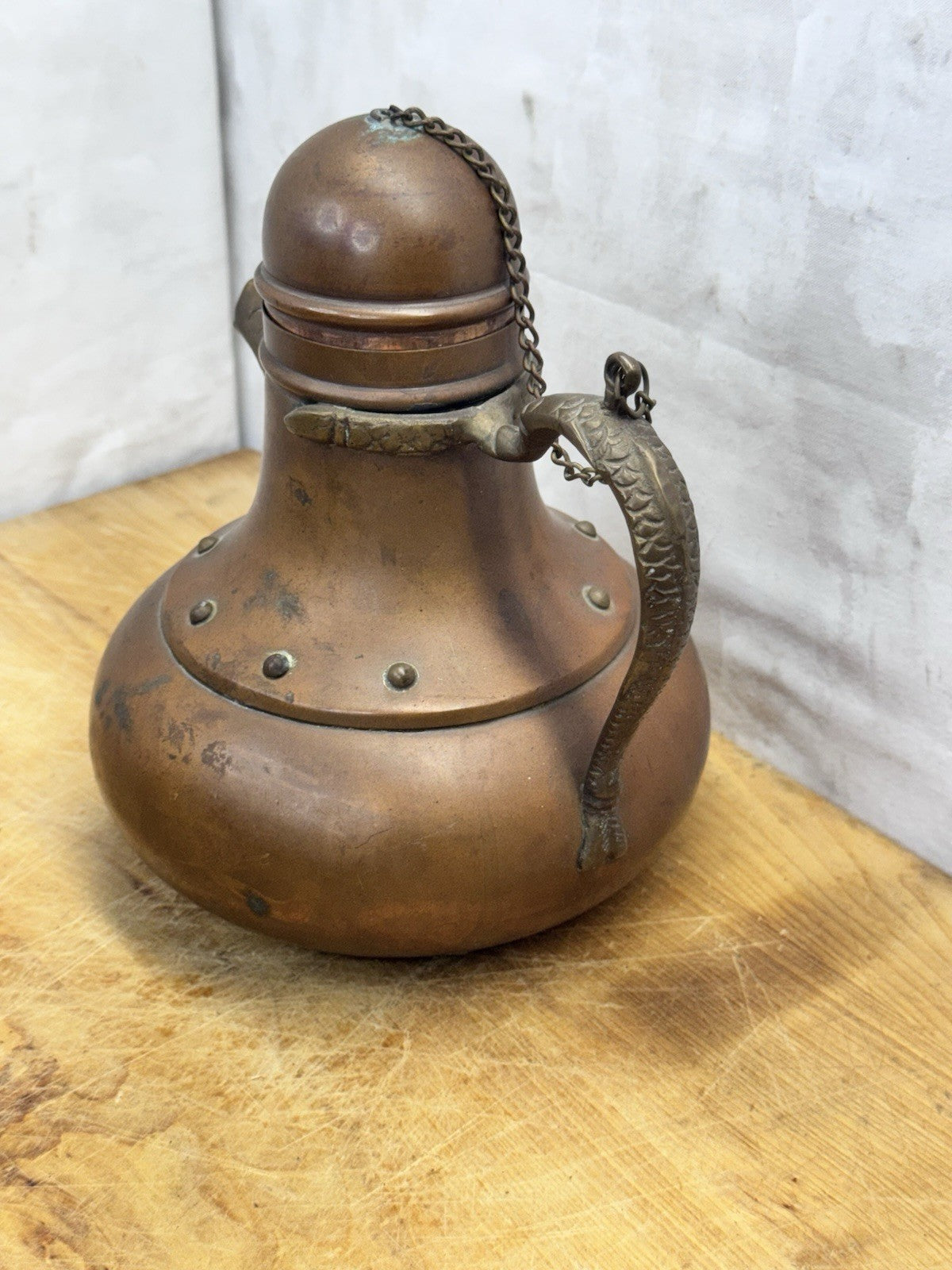 Copper Tea Pot #1234 Vtg