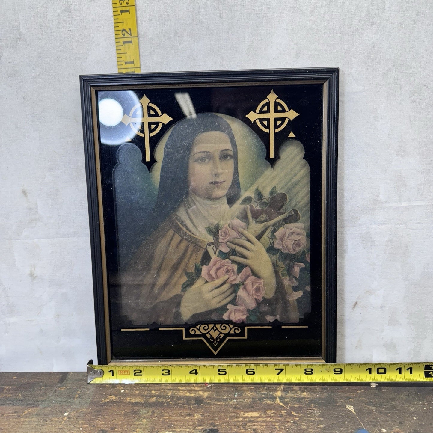 Portrait St. Theresa Framed Religious Wall Art Vintage