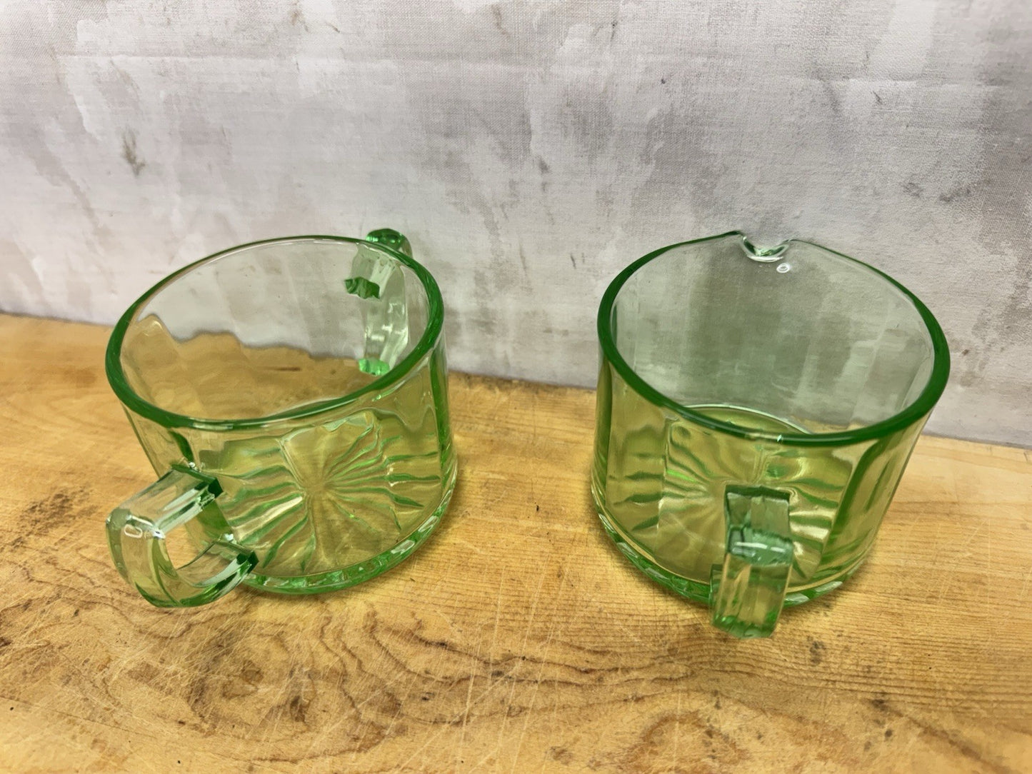 Uranium Cream And Sugar Set #1100