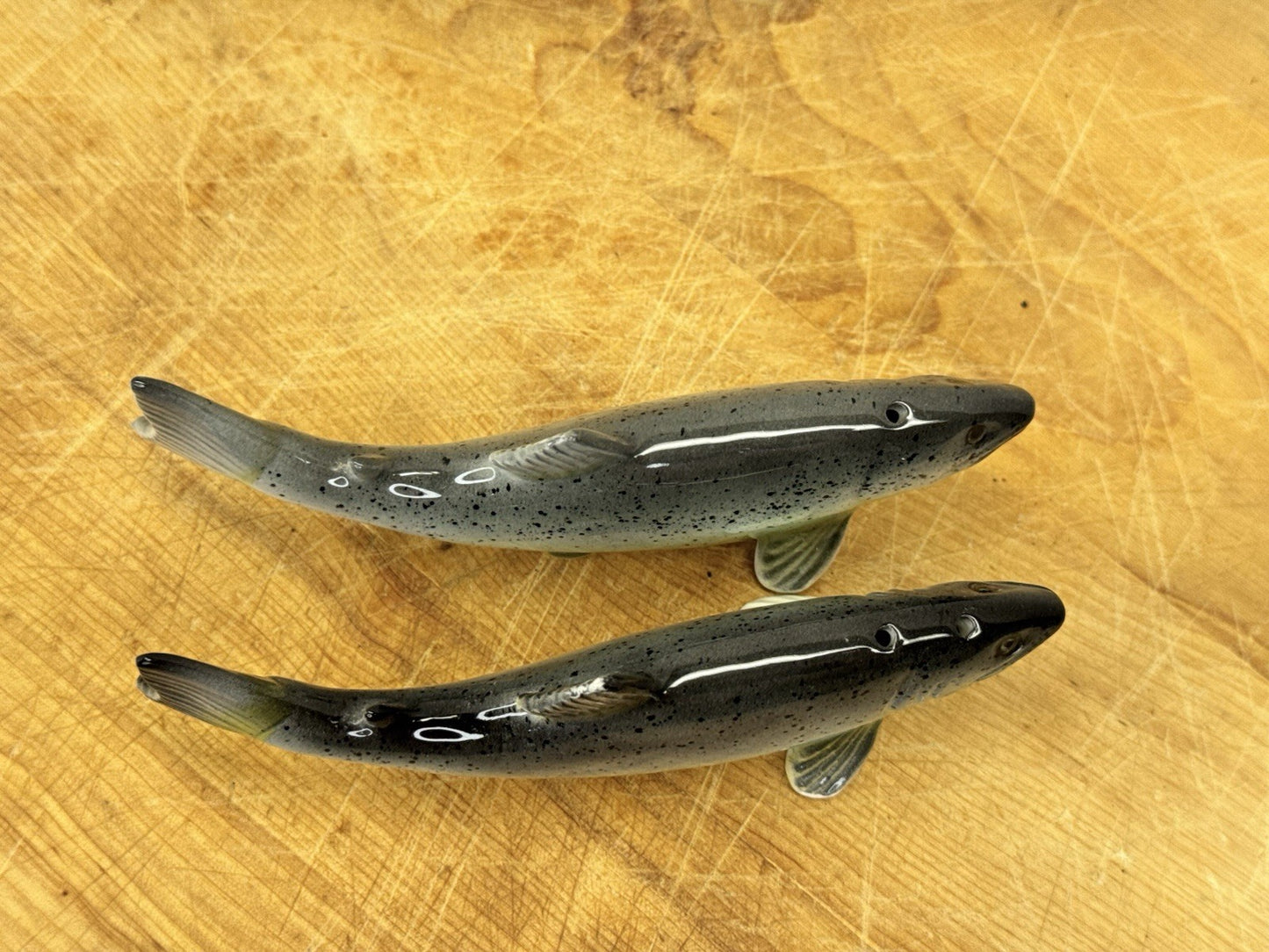 Vintage Lake Trout Salt And Pepper Shakers Japan? #1173
